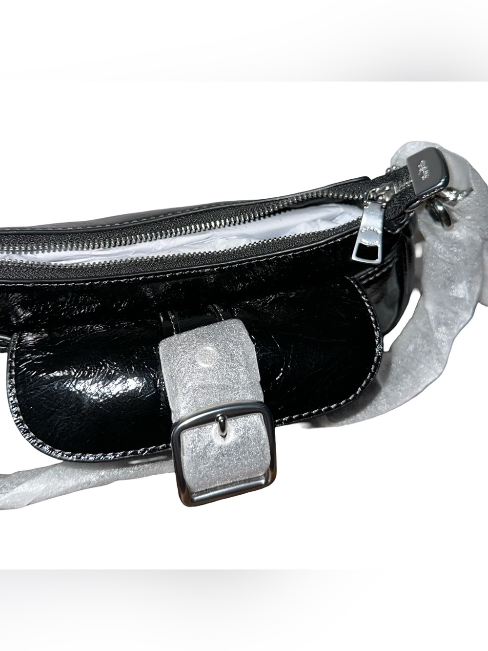 NWT Coach Ashton Mini Shoulder Bag Black Patent Leather - Picture 6 of 7
